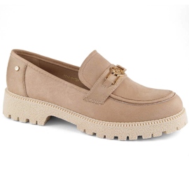 Pantofi dama din piele intoarsa, mocasini bej Potocki YQ21047 Pantofi dama din piele intoarsa, mocasini bej Potocki YQ21047