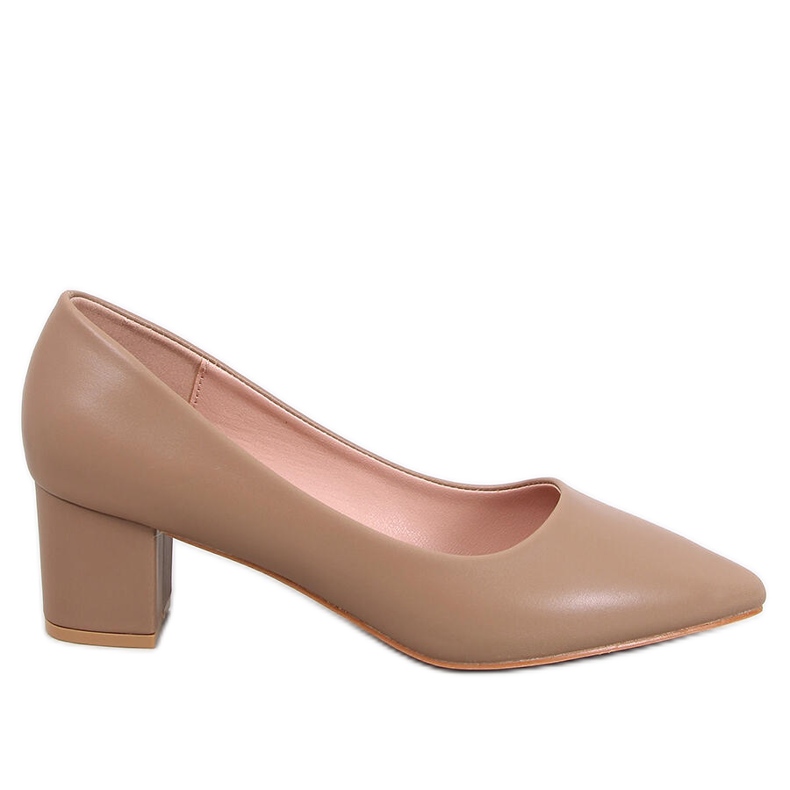 Crafts pantofi kaki cu toc mic bej