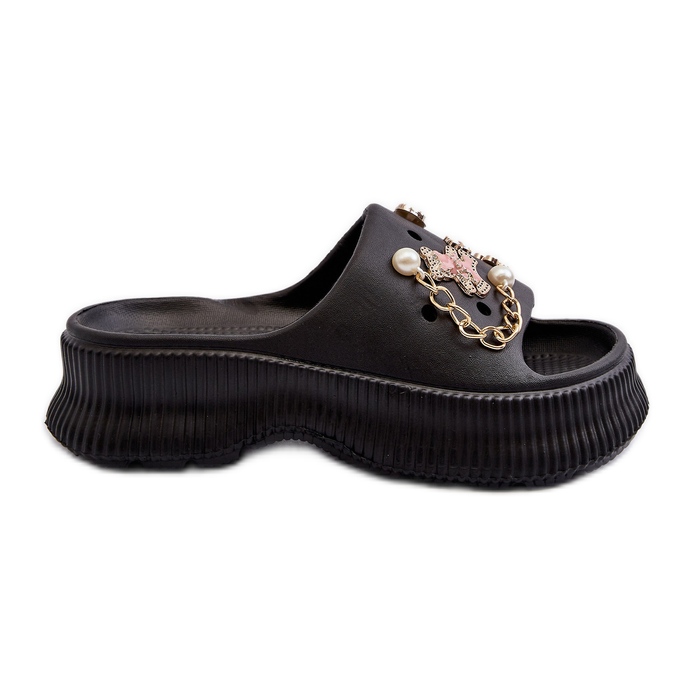 Flip-flops Damă Spumă Cu Decorații Negru Afariana Flip-flops Damă Spumă Cu Decorații Negru Afariana