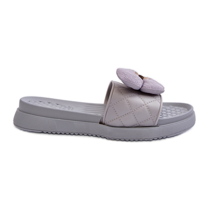 Flip-flops Damă Cu Decorație Pe O Platformă Joasă, Cedrella Gri