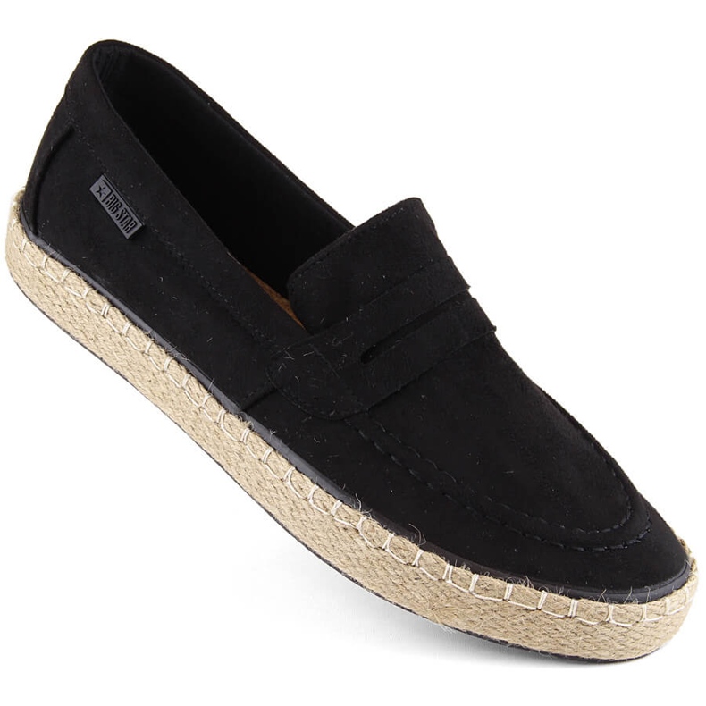 Pantofi pentru bărbați, mocasini espadrile cu slip-on, negru Big Star NN174046