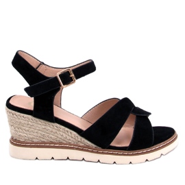 Espadrile Sermon Black cu pană negru Espadrile Sermon Black cu pană negru