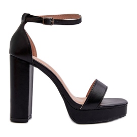 Sandale negre Trewenna cu toc înalt negru