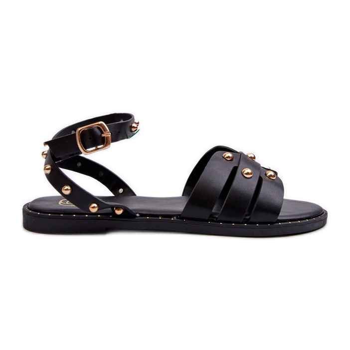 Sandale Plate Damă Decorate Ianaera Negru