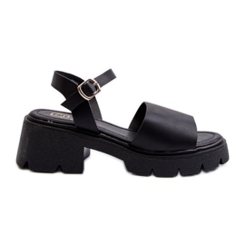 Sandale de damă cu toc gros Negru Dottiassa Sandale de damă cu toc gros Negru Dottiassa