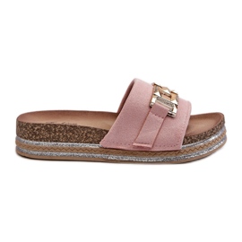 Flip-flops Dama Platforma Cu Decorat, Roz Vapireta