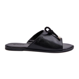 Flip-flops de damă din piele ecologică Big Star NN274066 Negru