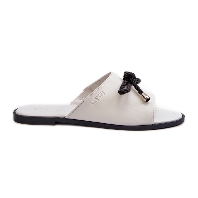 Flip-flops de damă din piele ecologică Big Star NN274067 alb