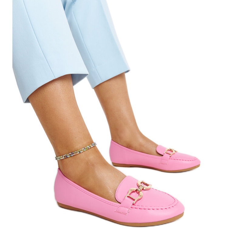 Mocasini roz închis cu cataramă Najla