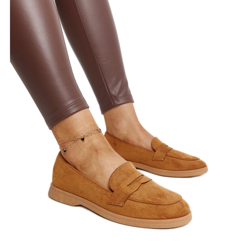 Mocasini Nibras din piele intoarsa maro