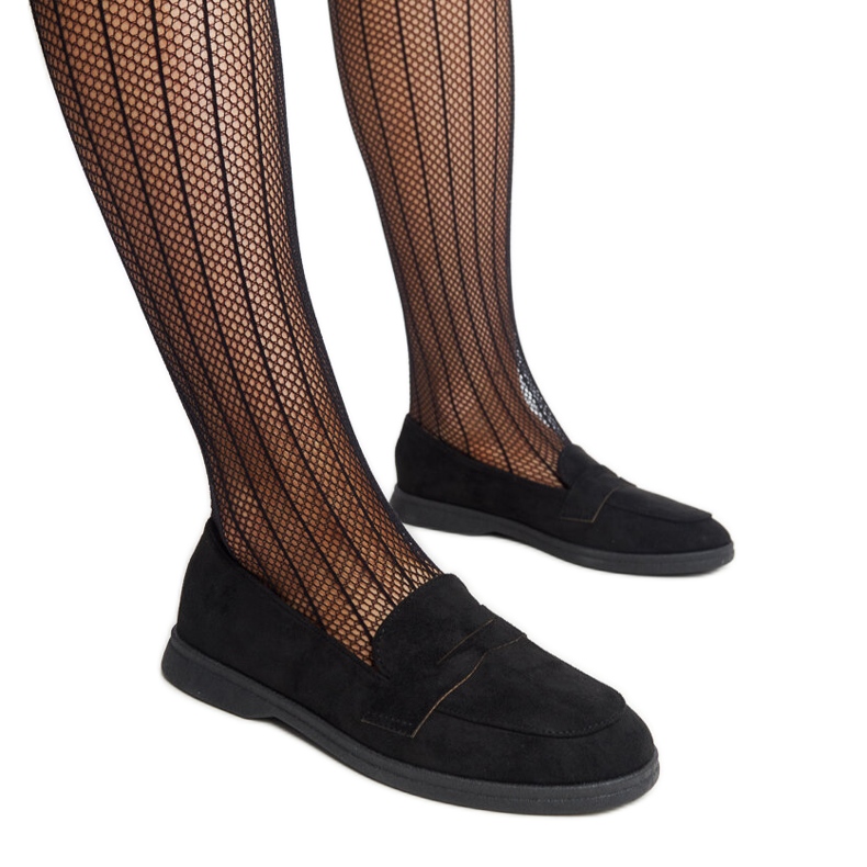 Mocasini Nibras din piele intoarsa neagra negru