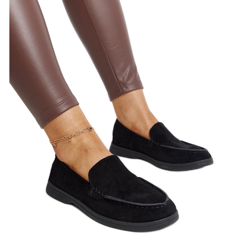 Pantofi Rumay din piele intoarsa neagra negru