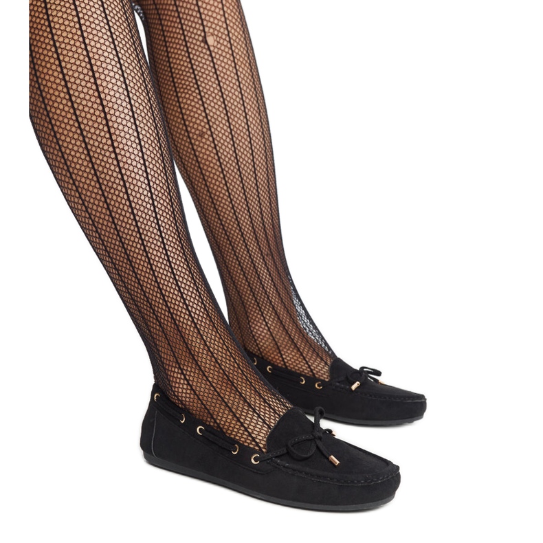 Mocasini negri din piele intoarsa de la Aneesa negru