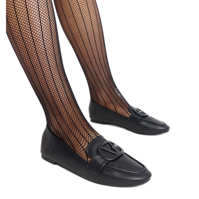 Mocasini negri cu catarama de la Delgi negru