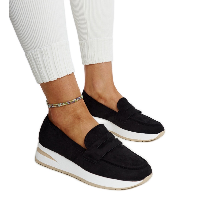Pantofi sport Venla din piele intoarsa neagra negru