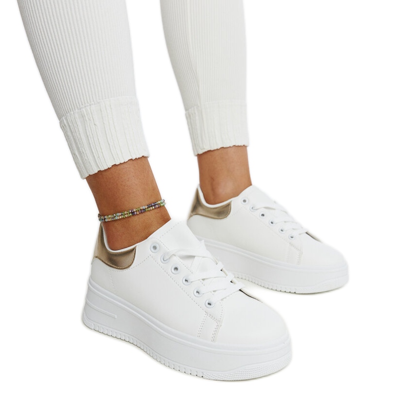 Pantofi sport albi cu platforma Ottavia