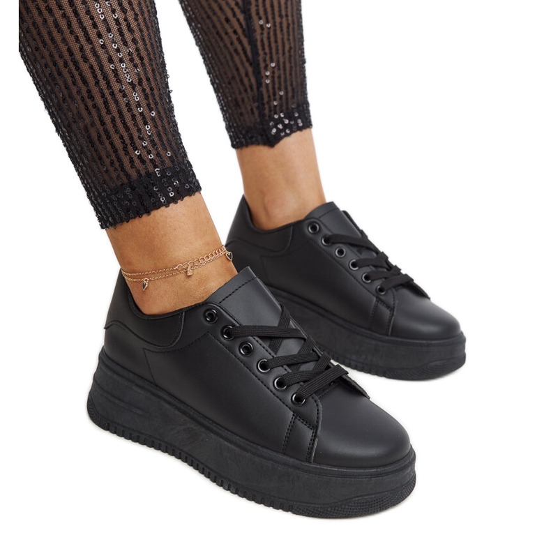 Pantofi sport negri cu platforma Ottavia negru