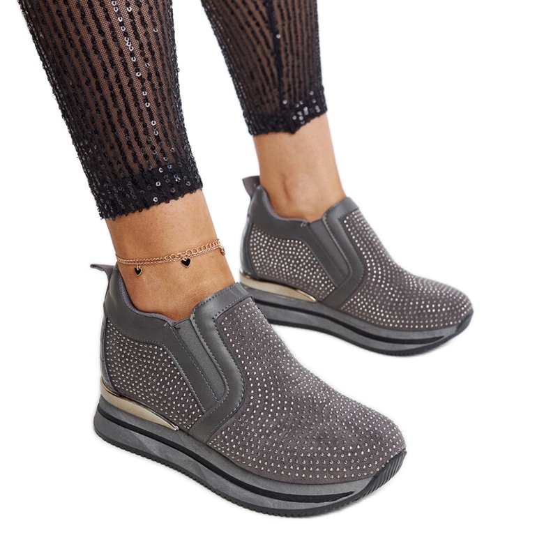 Tenisi cu pană Cadelaria gri închis Tenisi cu pană Cadelaria gri închis