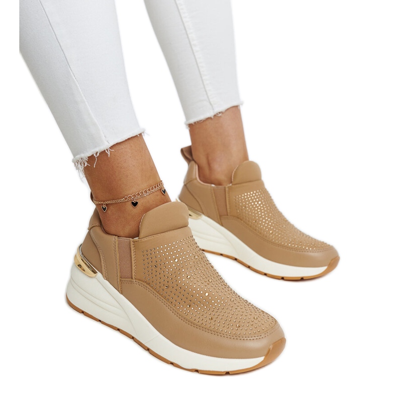 Tenisi Ashleey maro cu pană cu strasuri