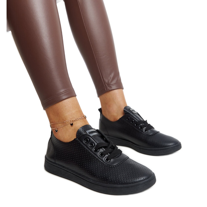 Tenisi negri Yusra din piele ecologică negru Tenisi negri Yusra din piele ecologică negru