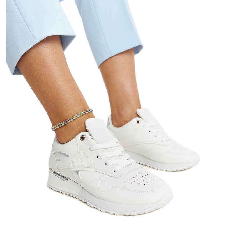 Tenisi Tasnim din piele de șarpe albă Tenisi Tasnim din piele de șarpe albă