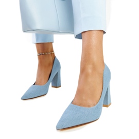 Pompe din denim cu toc înalt Leea albastru Pompe din denim cu toc înalt Leea albastru