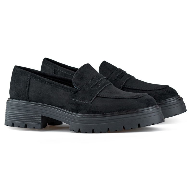 Mocasini de dama din piele intoarsa neagra, mocasini negri negru