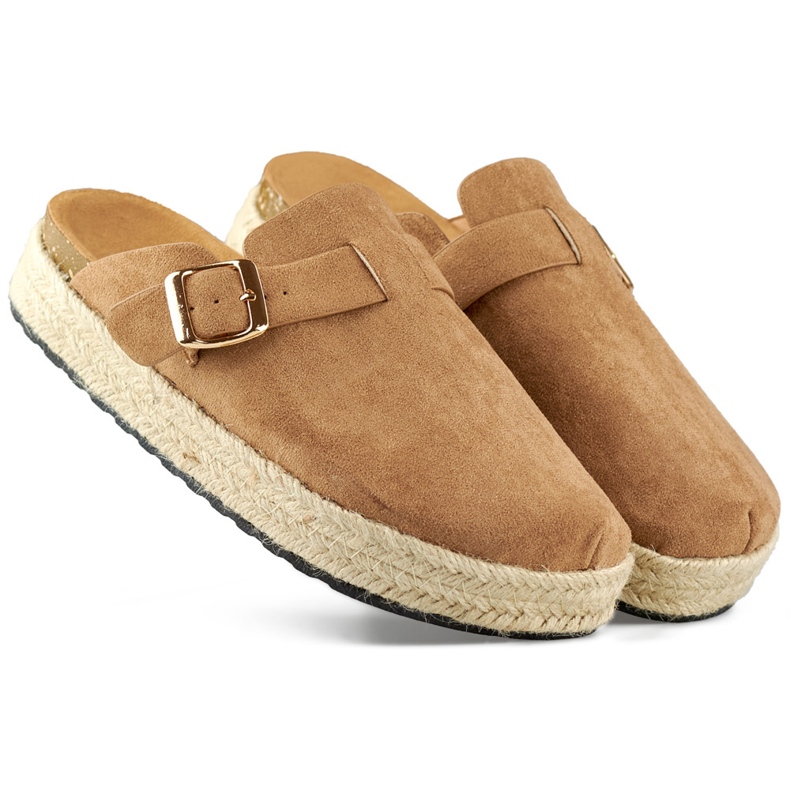 Espadrile de dama acoperite cu catarama, maro deschis Espadrile de dama acoperite cu catarama, maro deschis