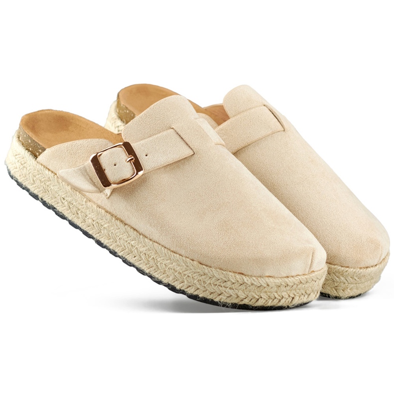 Espadrile de dama acoperite cu catarama, bej Espadrile de dama acoperite cu catarama, bej