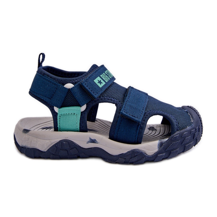 Sandale cu velcro pentru băieți Big Star NN374236 Bleumarin albastru
