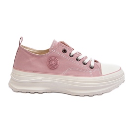 Pantofi de damă pe o talpă masivă Big Star NN274129 roz Pantofi de damă pe o talpă masivă Big Star NN274129 roz