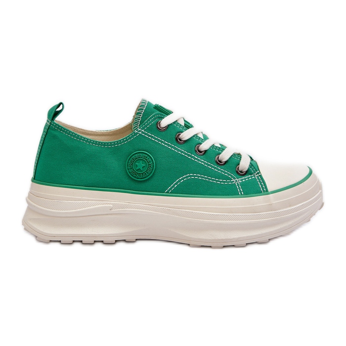 Pantofi de damă pe o talpă masivă Big Star NN274130 Verde