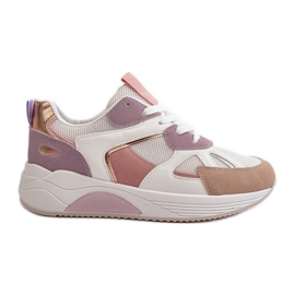 Pantofi de damă cu platformă violet Lenivia alb