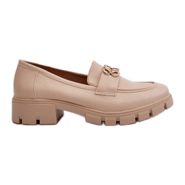 Mocasini Eleganti De Dama Bej Cu Decorat Auriu Tosisa Mocasini Eleganti De Dama Bej Cu Decorat Auriu Tosisa