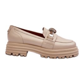 Mocasini De Dama Piele Cu Decorat Laura Messi 2780 Bej Mocasini De Dama Piele Cu Decorat Laura Messi 2780 Bej