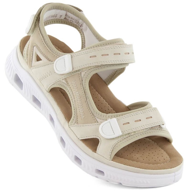 Sandale confortabile cu velcro Rieker W RKR691 bej
