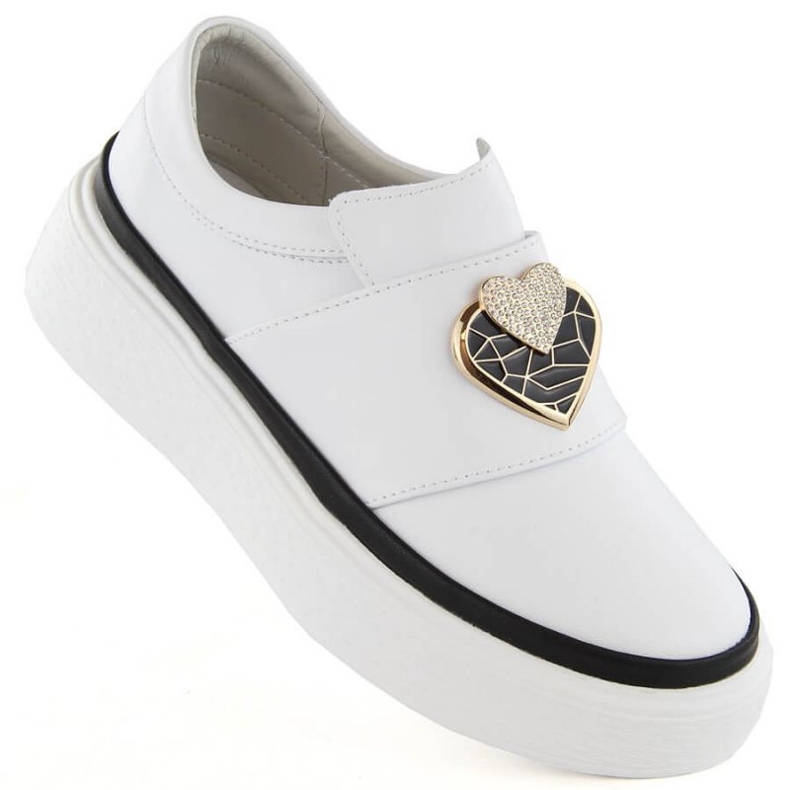 Pantofi din piele Artiker W HBH69, alb