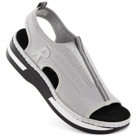 Sandale slip-on confortabile Rieker W RKR686 metalice