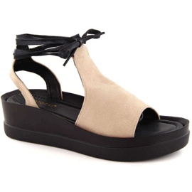 Sandale cu șireturi Potocki W WOL237B, bej Sandale cu șireturi Potocki W WOL237B, bej