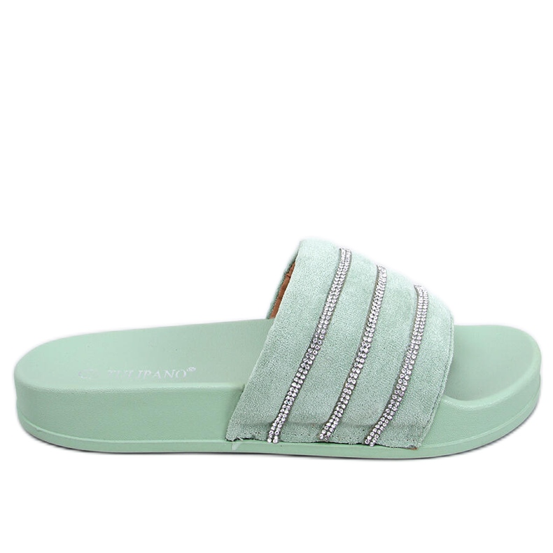 Tobogane cu strasuri Lynne Green verde