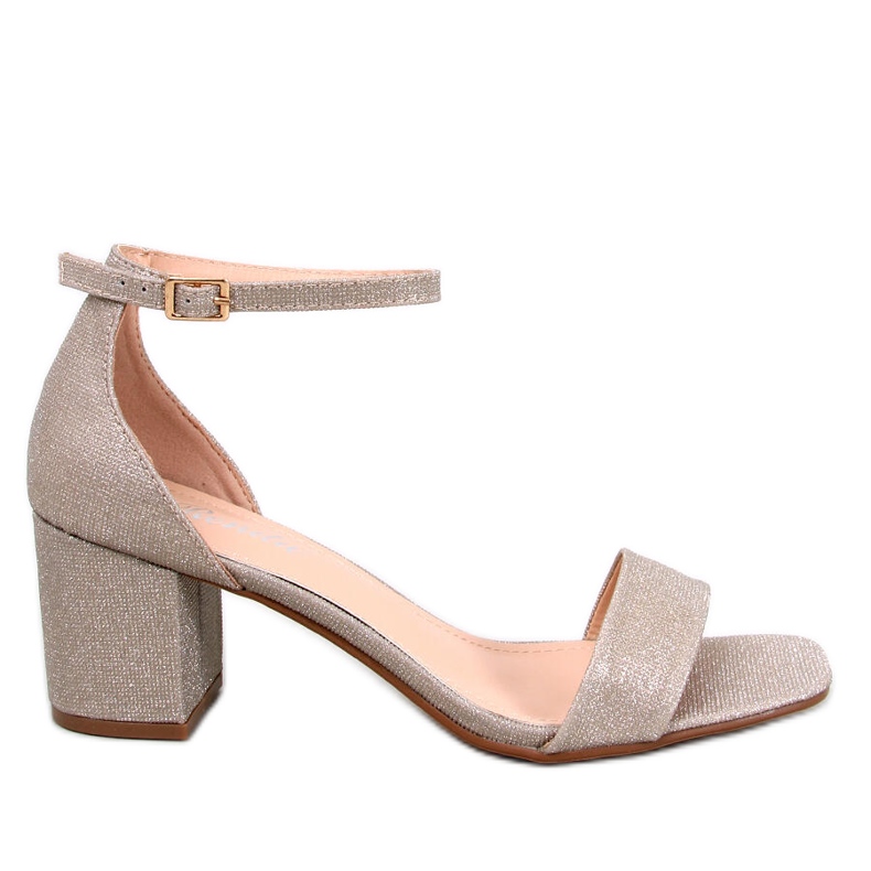 Sandale cu toc Meghan Gold de aur