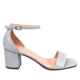 Sandale cu toc Meghan Silver argint