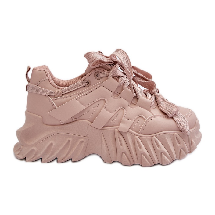 Pantofi de damă pe talpă groasă, Ellerai roz