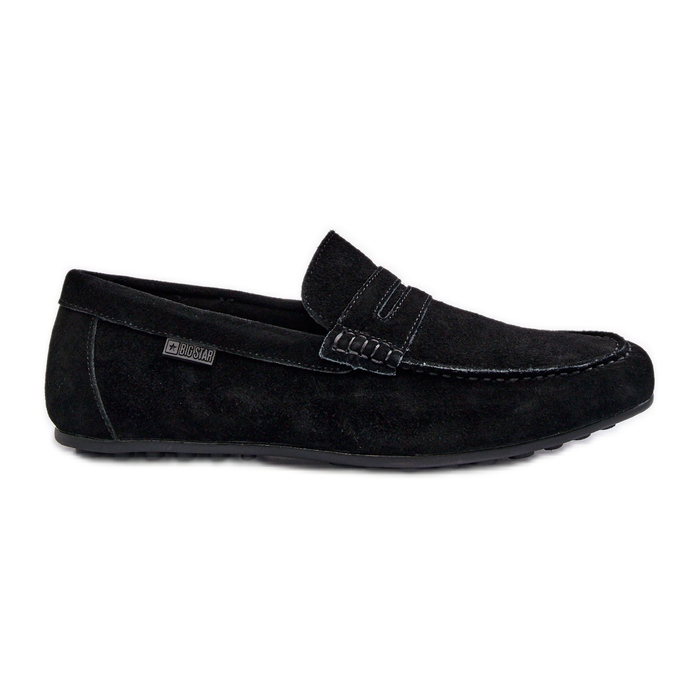Mocasini de piele intoarsa barbati Big Star NN174224 Negru