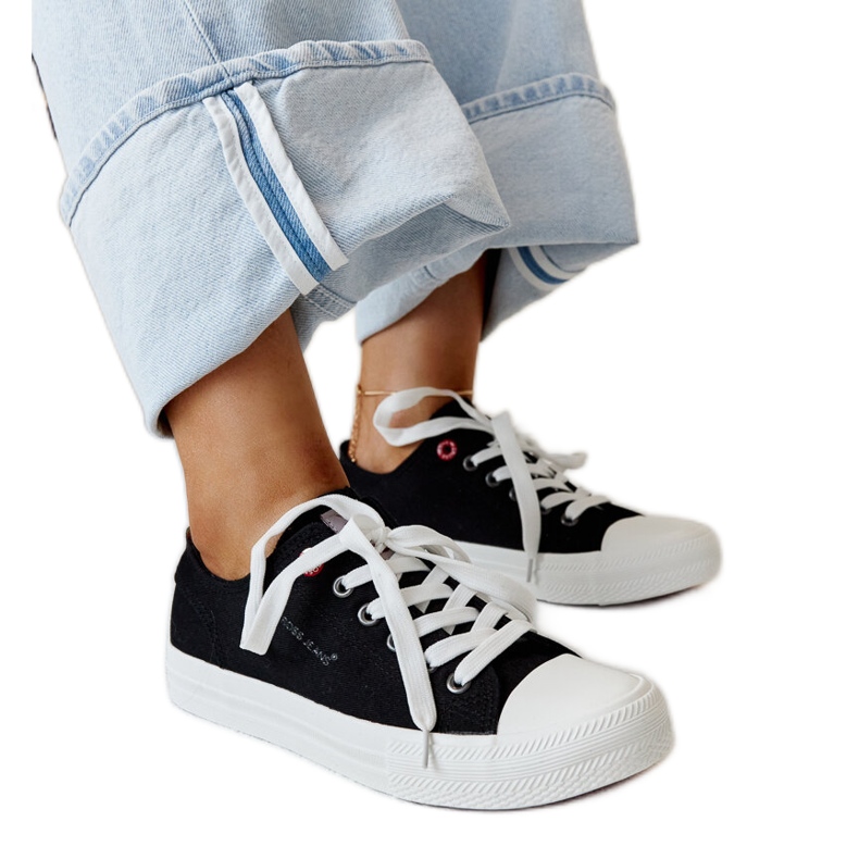 Adidași Cross Jeans damă din material negru