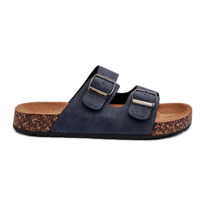 Flip-flops pentru bărbați cu talpă din plută, bleumarin Rosawia albastru
