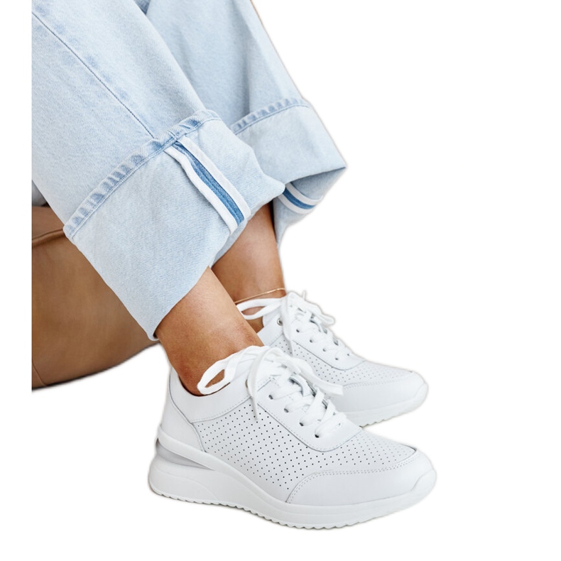 Pantofi sport din piele albă