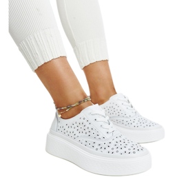 Pantofi din piele albastra cu catarama decorativa Pantofi din piele albastra cu catarama decorativa