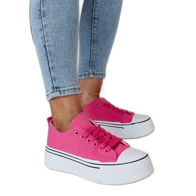 Adidași roz închis cu talpă Bahira groasă