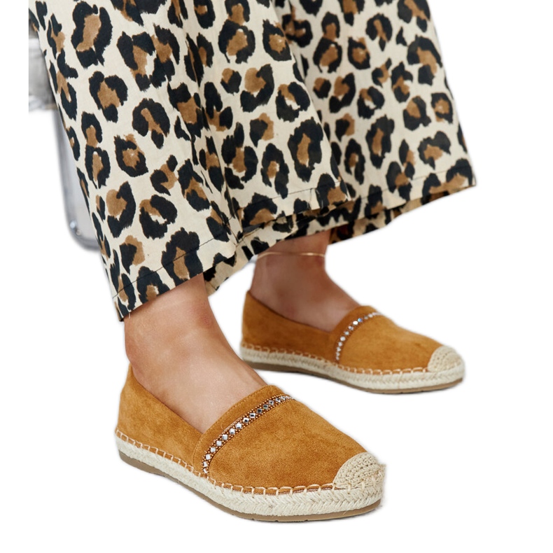 Espadrile maro cu strasuri Abia